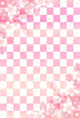 Japon kiraz ağacı yılbaşı kartı arka plan kağıt