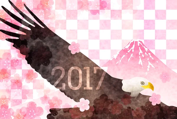 Coq Fuji Fond de carte du Nouvel An — Image vectorielle