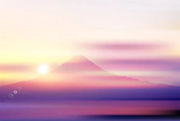 Fuji sunrise neujahr karte hintergrund — Stockvektor