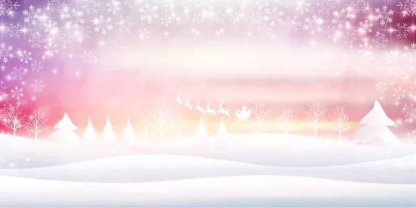 クリスマス雪サンタ背景 — ストックベクタ