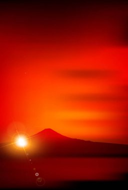 Fuji gündoğumu tebrik kartı arka plan