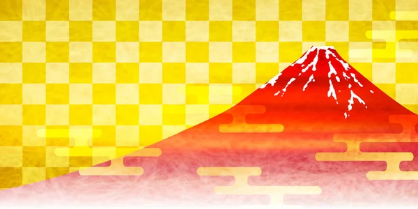 Fuji Sunrise nyår bakgrund — Stock vektor