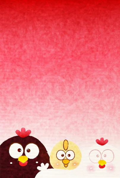 酉鶏新年のカード背景 — ストックベクタ