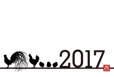 Horoz tavuk yeni yıl kartı arka plan