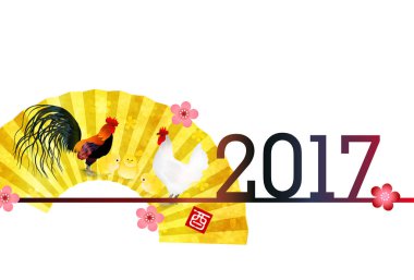 Horoz tavuk yeni yıl kartı arka plan