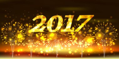 Havai fişek yeni yıl gece gökyüzü arka plan