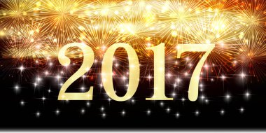 Havai fişek yeni yıl gece gökyüzü arka plan