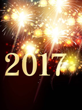 Havai fişek yeni yıl gece gökyüzü arka plan