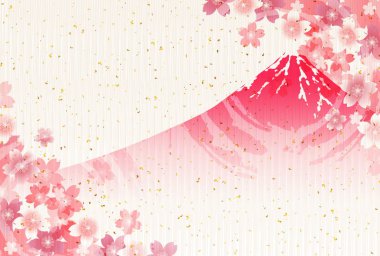 Kiraz Mt. Fuji tebrik kartı arka plan