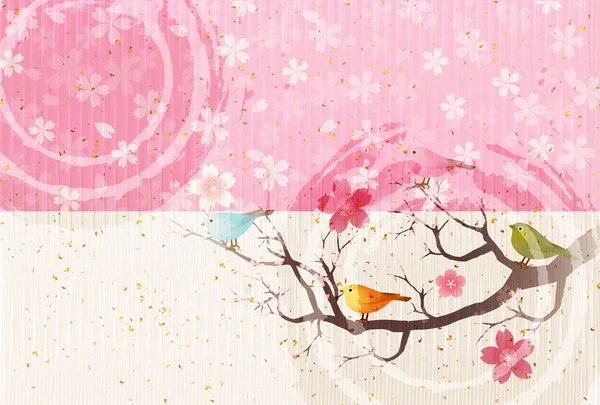 De achtergrond van de weergave van de kersenbloesem van de hanen — Stockvector