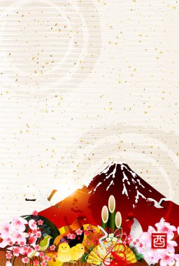 Horoz tavuk yeni yıl kartı arka plan