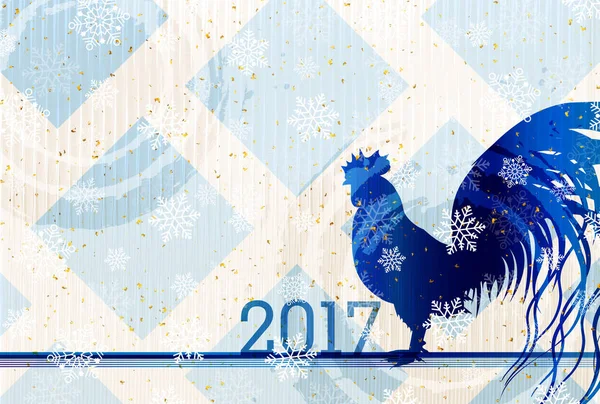 Rooster Chicken New Year's card background — Stock Vector