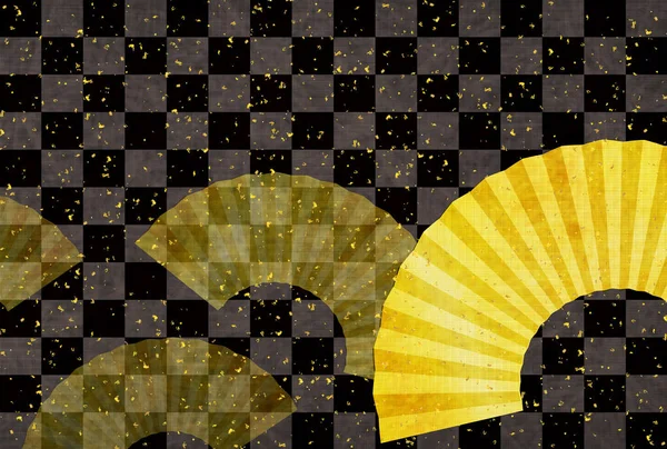 Japanisches Papier Gold Grußkarte Hintergrund — Stockvektor