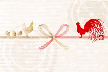 Horoz tavuk yeni yıl kartı arka plan