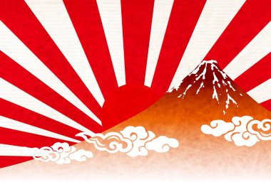 Fuji gündoğumu tebrik kartı arka plan