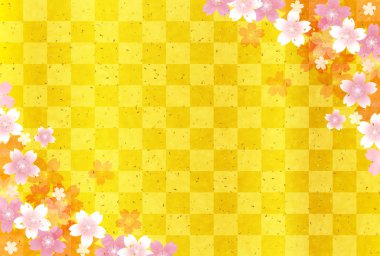 Kiraz Japonca yeni yıl kartı arka plan kağıt