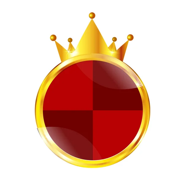 Krona guld ram ikon — Stock vektor