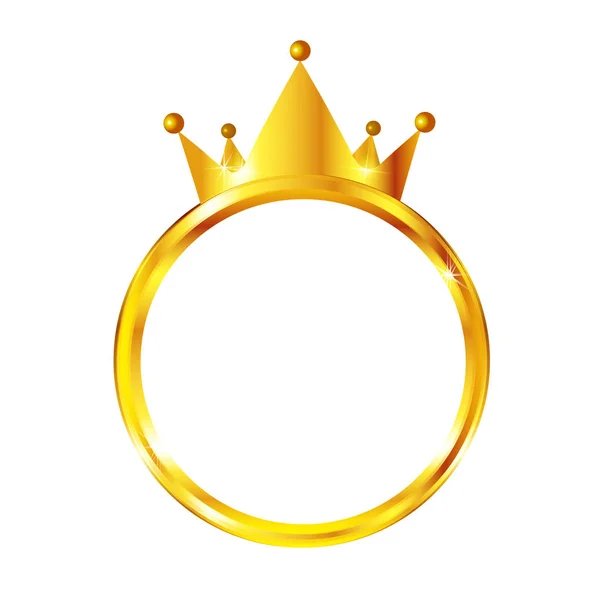 Crown Gold Frame Icon — Stock Vector