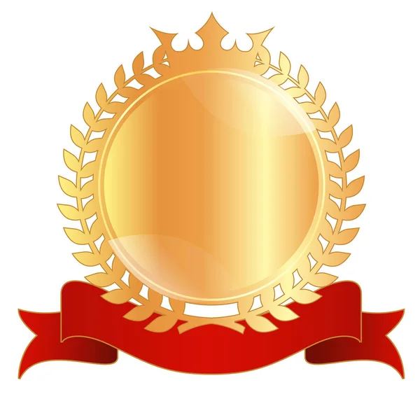 Icono de marco de oro corona — Vector de stock