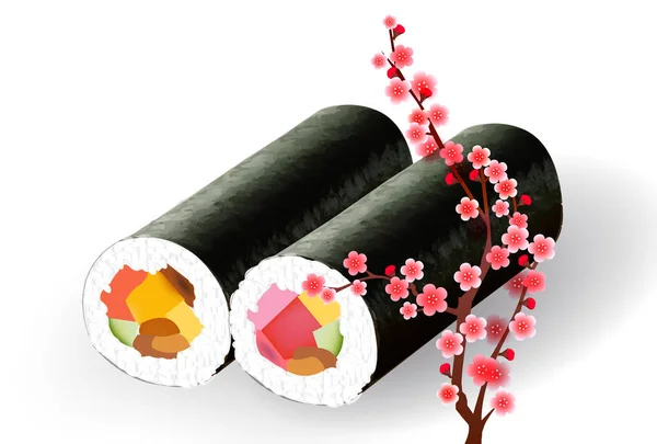 Dirección Sushi icono de febrero — Archivo Imágenes Vectoriales