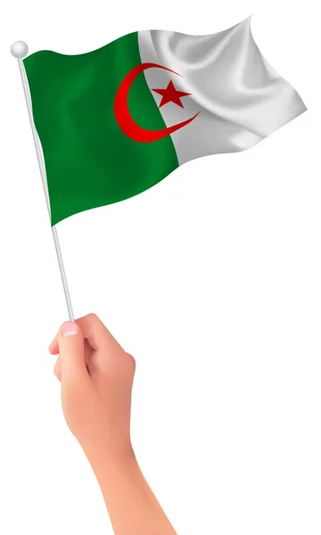 Algeriaflag 手のアイコン — ストックベクタ