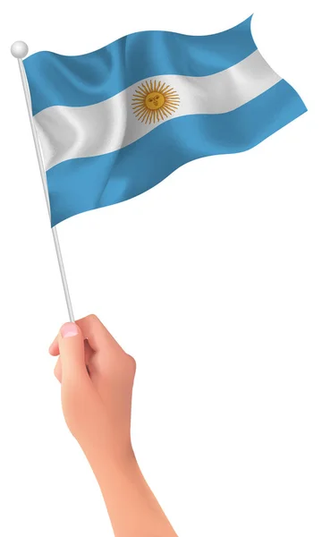 Icône main drapeau Argentine — Image vectorielle