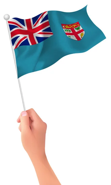 Ikona ruky vlajka Fidži — Stockový vektor
