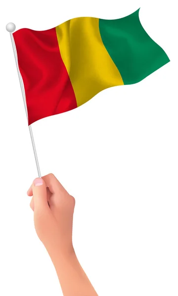 Εικονίδιο χεριού σημαία της Γουινέας — Διανυσματικό Αρχείο