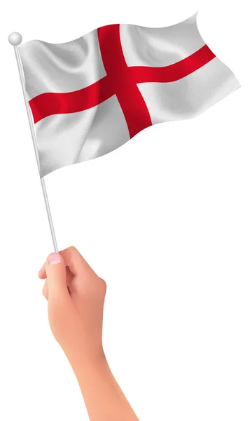 Bandera de Inglaterra icono de mano — Vector de stock