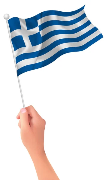 Εικονίδιο χεριού σημαία της Ελλάδας — Διανυσματικό Αρχείο