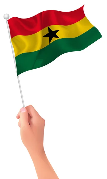 Ghana flaggikonen hand — Stock vektor