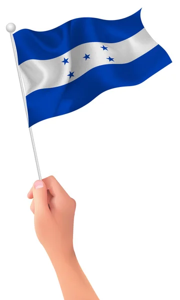 Icône main drapeau Honduras — Image vectorielle