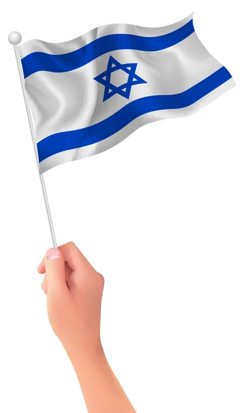 Bandera de Israel icono de mano — Vector de stock