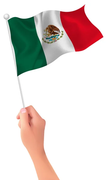 Meksyk flaga ikona dłoni — Wektor stockowy