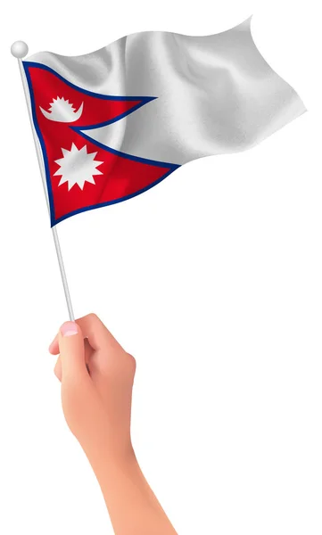 Nepal flag hand icon — Stock Vector
