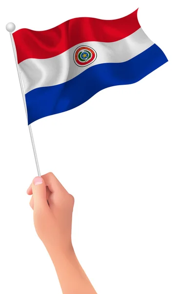 Bandera de Paraguay icono mano — Archivo Imágenes Vectoriales