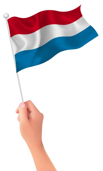 Netherlands flag hand icon — Stock Vector