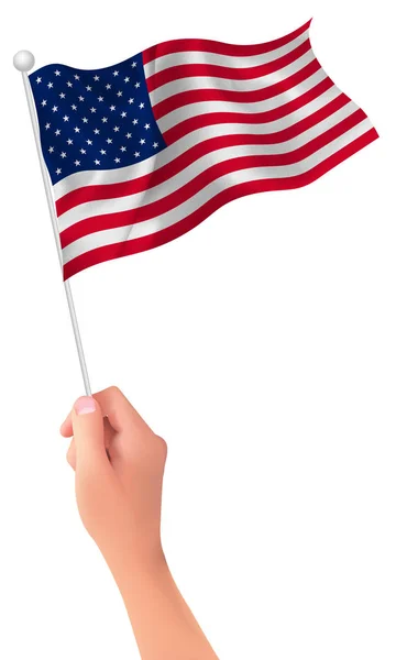 America bandiera icona della mano — Vettoriale Stock