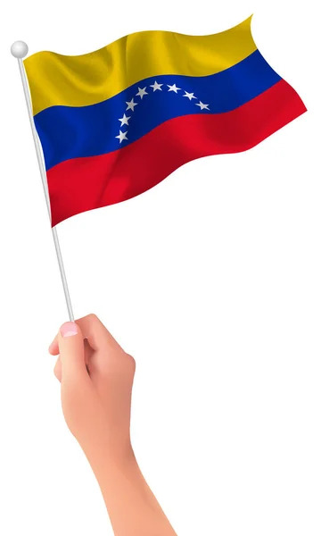 Bandera de Venezuela icono mano — Archivo Imágenes Vectoriales