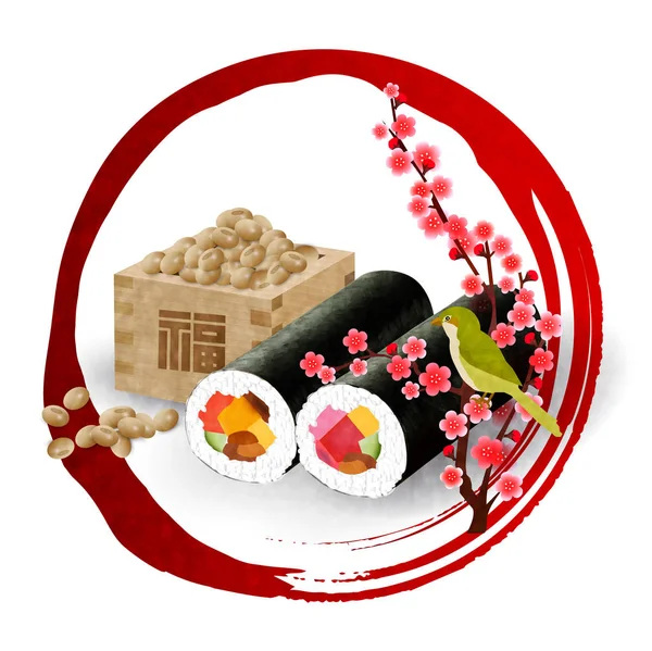 Ícone de sushi de ameixa de feijão — Vetor de Stock