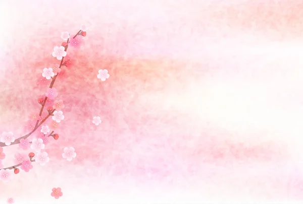 Pflaume Frühling Blume Hintergrund — Stockvektor