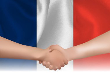 Fransa ulusal bayrak el sıkışma arka plan