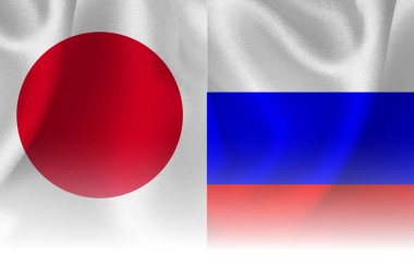 Japonya Rusya ulusal bayrak arka plan