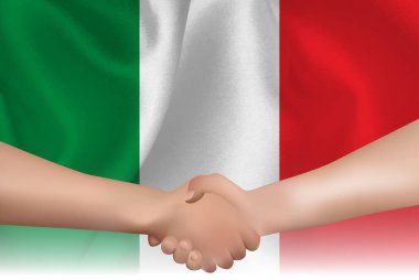 İtalya ülke ulusal bayrak el sıkışma