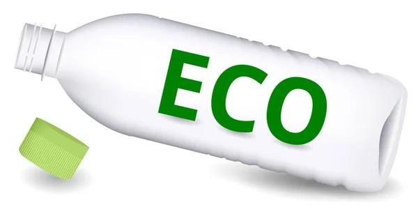 Botella PET Eco Icono Verde — Vector de stock