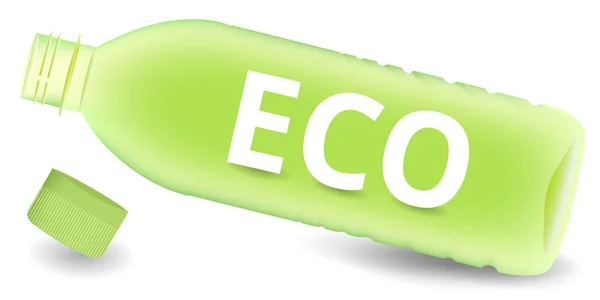 Garrafa PET Eco ícone verde — Vetor de Stock