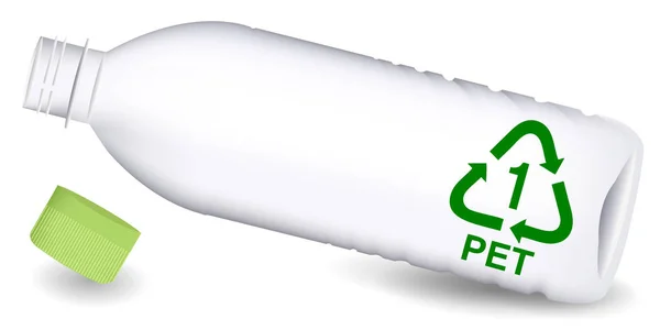 PET fles Recycle groen pictogram — Stockvector