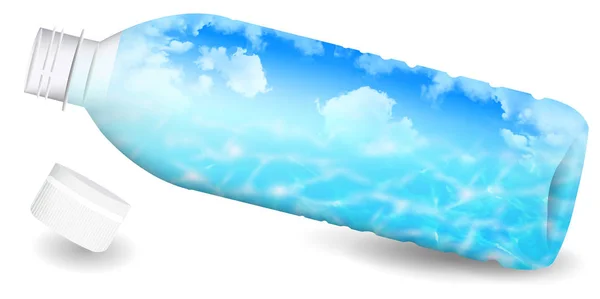 Ikona krajobraz niebo butelek PET — Wektor stockowy
