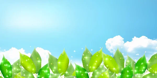 Fresh green natural scenery background — Stock Vector