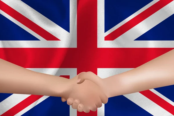 Bandera del Reino Unido mano fondo — Vector de stock